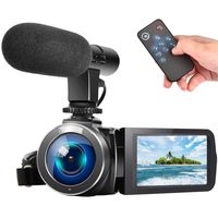 Video Camera Camcorder Vlogging Camera Recorder with Microphone 2.7K 20FPS 30MP 3" LCD 270 Degrees Rotatable Touch Screen 18X Digital Zoom YouTube Camera with Remote Control
