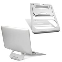 Leoneva Foldable Ventilated Adjustable Silver Laptop Stand for Laptop Notebook iPad Tablet
