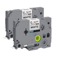 YuanFeng Compatible P-Touch TZ231 TZe231 TZ-231 TZe-231 Standard Label Laminated Tapes， Black on White ，12mm (1/2 Inch) x 8m (26.2 ft) ，2-Pack