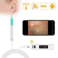 Wireless Otoscope, ROTEK Super Thin 3.9mm 720P HD WiFi Mini Ear Otoscope, 0.15 inch Ear Scope Inspection Camera Ear Cleaning Endoscope Compatible for iPhone Android, iPad Mac Computer PC...