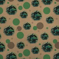 GRAPHICS & MORE Orcas Killer Whales Watercolor Yin Yang Premium Kraft Gift Wrap Wrapping Paper Roll
