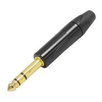 Seismic Audio SAPT254 3-Pole 1/4-Inch Male Stereo Cable Connector - Black and Gold