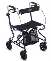 QAZSDF Folding Four-Wheel Roller Walker with Lockable Brake and Carrying Case Adjustable Height for Elderly Shopping Aluminum Walking Frame