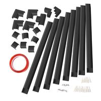 Cable Concealer - Cord Covers Raceway Kit - 125in Wire Hider for Wall Mount TV - CMC-02 Cable Management Channel Cables Runner for Home Office - 8X L15.7in, W1.18 H0.6in, Black