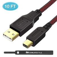 6amLifestyle 10FT 3ds Charger, High Speed Premium USB Charging Cable for Nintendo 2DS / 3DS / 3DS XL/DSi/DSi XL/New 2DSLL,Black Red