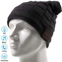 Bluetooth Hat, Women Men Bluetoth Beanie, Wireless Bluetooth Headset Headphones Music Audio Boys Girls Winter Cap with Speaker Mic Hands Free Outdoor Sport Stereo Earphone Earpieces (Black)