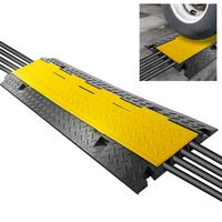Durable Cable Protective Ramp Cover - Supports 33000lbs Four Channel Heavy Duty Cord Protection w/Flip-Open Top Cover, 31.5" x 16.1" x 3.14" Cable Concealer for Indoor Outdoor Use - Pyle PCBLCO106