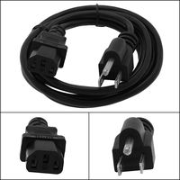 Otimo 1Ft 18AWG NEMA 5-15P to IEC C-13 Black Computer Power Cord