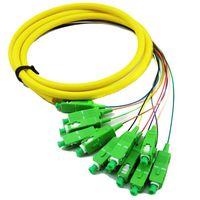 12 Cords 1.5 Meter SM SC APC Bundles Fiber Optic Pigtail Single Mode 9/125