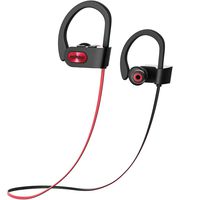 Mpow Flame [Updated] Bluetooth Headphones, Bassup Technology HiFi Stereo in-Ear Wireless Earbuds, Waterproof IPX7 Earphones w/Mic, Case, 7-9 Hrs Playing Time, CVC6.0 Noise Cancelling Headsets, Red