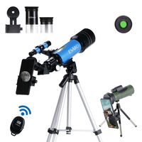 ESAKO Telescope for Beginners & Adults 70mm Astronomical Refractor Telescopes with Height Adjustable Tripod Monocular Phone Mount & Moon Filter & Remote Control