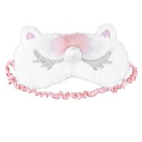 CHICTRY Cute Girl Eye Cover Travel Sleeping Mask Soft Fluffy Plush Shiny Horn Princess Crown Eye-Shade Blindfold Silver Horn Multi