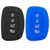 Coolbestda 2Pcs Rubber 4 Buttons Smart Key Fob Remote Cover Case Protector Keyless Jacket for 2018 2017 2016 Hyundai Tucson Elantra Sonata (NOT FIT Flip/Pop Out/Folding Key