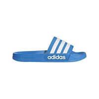 adidas Men's Adilette Shower Sandal, White/Bright Blue, 9 Medium US