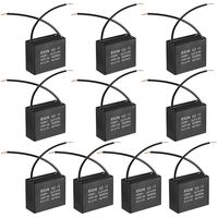 uxcell CBB61 Run Capacitor 450V AC 2uF 2 Cable Metallized Polypropylene Film Capacitors for Ceiling Fan 10pcs
