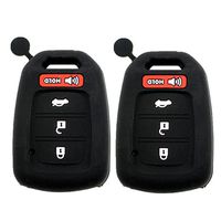 Ezzy Auto Pack of 2 Black Silicone Key Fob Case Key Cover Jacket Holder Protector fit for 2013-2017 Honda Accord Sports