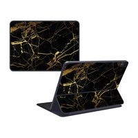 MightySkins Skin Compatible with Apple iPad Pro Smart Keyboard 11" - Black Gold Marble | Protective, Durable, and Unique Vinyl Decal wrap Cover | Easy to Apply, Remove | Made in The USA