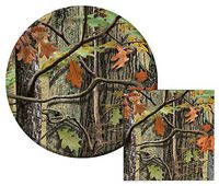 Creative Converting Hunting Camo Lunch Napkins & Dinner Plates Party Kit for 8