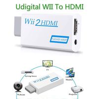 Wii to HDMI Converter with 3.5mm Video Audio Output Adapter,Supports All Wii Display Modes to 720P / 1080P HDTV & Monitor, Best Compatibility and Stability for Nintendo WII U