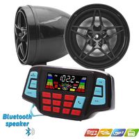 3" Motorcycle Weatherproof Bluetooth Wireless Speaker MP3 Music Player Sound Audio Stereo Amplifier System ATV UTV USB 2.0, micro SD, FM Radio (Black Star Speaker)