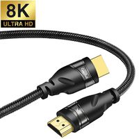 ConnBull 8K 4K HDMI Cable 6ft, Ultra HD HDMI to HDMI 2.1 Cable 6feet Support 7680x4320 Resolution, 8K@60Hz, 4K@120Hz, 48Gbps, HDR, HDCP for HDTV Monitor Projector
