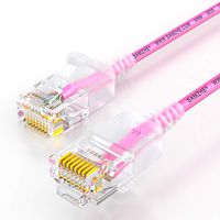 5ft Cat 6 Ethernet Cable Super Slim Long Internet Network Cable Hight-Speed Computer LAN Cable CAT 6 RJ45 Ethernet Cable for SAMZHE (Pink)