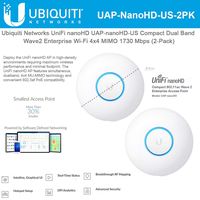 UniFi nanoHD UAP-nanoHD-US Compact Dual Band Wave2 Enterprise Wi-Fi 4x4 MIMO 1730 Mbps (2Pack)