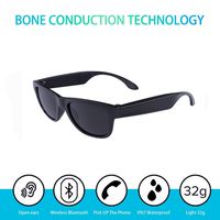 Waterproof Bone Conduction Bluetooth 4.0 Polarized Sunglasses Wireless Smart Headset Sport Black