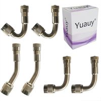 Yuauy 2 Set of 45 90 135 Degree Valve Stem Extension Extenders Tyre Angled Brass Universal Schrader Adapter for Car Motorcycle Bike Scooter (2 PCs in Each Angle)