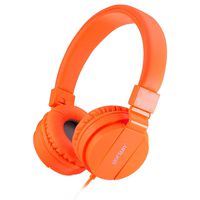 ONTA gorsun Foldable On Ear Audio Adjustable Lightweight Headphone for chlidren Cellphones Smartphones iPhone Laptop Computer Mp3/4 Earphones (Orange)