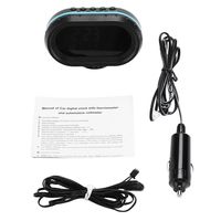 Car Thermometer Time Clock，Universal 12V Car LED Display Digital Voltmeter Thermometer Auto Gauge Meter Voltage Tester Temperature Monitor Meter Clock Alarm Monitor