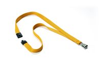 DURABLE Premium Textile 17" Lanyard with Safety Release, Gold, Pack of 10 (8127135)