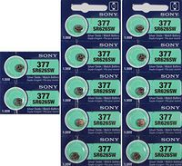 Sony 377 - SR626SW Button Cell Zero Mercury Battery x 12