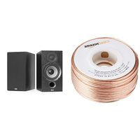 ELAC Debut 2.0 B6.2 Bookshelf Speakers, Black (Pair) & AmazonBasics SW100ft  16-Gauge Speaker Wire - 100 Feet