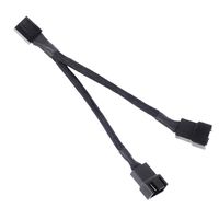 SilverStone Technology PWM 2-to-1 Splitter in Black Sleeving CPF01-Usa
