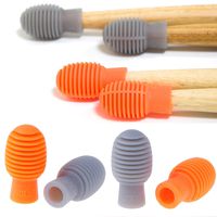 6 Pieces Drum Silent Tips Drum Dampener Silicone Drumstick Drum Practice Silent Accessories Mute Replacement for Musical Practice Instruments(Orange,Grey)