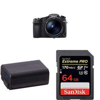 Sony Cyber‑Shot RX10 IV with 0.03 Second Auto-Focus & 25x Optical Zoom,Lithium-Ion 1020mAh Rechargeable Battery and SanDisk 64GB Extreme PRO SDXC UHS-I Card SD Card - SDSDXXY-064G-GN4IN