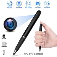 Spy Camera Pen Hidden Camera, Mini Camera 1080P Small Camera Body Cam Portable Secret Camera with Photo Taking, Gift a 32G TF Card and 5 Ink Pen Refills (Black)