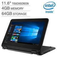 2019 New Lenovo 300e Flagship 2-in-1 Laptop/Tablet for Business or Education, 11.6" HD IPS Touchscreen, Intel Celeron Quad-Core N3450 up to 2.2GHz, 4GB DDR4, 64GB eMMC SSD, WiFi, Webcam, Win 10 S/Pro