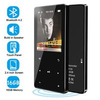 MP3 Player - 16GB Bluetooth 4.2 Music Player Digital Audio, HiFi Lossless Sound Portable Sports MP3 Player for Kids with FM Radio Recorder Build in Speaker 2.4'' Touch Screen, Support up to 128GB