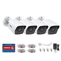 ANNKE 5MP Security Camera, 4 Pack Ultra HD IP67 Weatherproof Cameras,EXIR 100ft/30m Night Vision for 24/7 Coverage