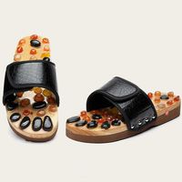 DMMSS Natural agate stone massage slippers acupressure foot massage shoes, 41