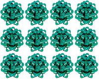 The Gift Wrap Company 12 Count Decorative Confetti Gift Bows, Medium, Emerald Green (12/pkg) Pkg/1