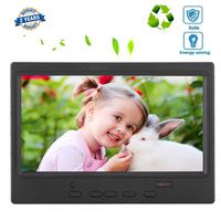 Portable HD Monitor, 1024x600 LED Color Monitor 16: 9 Screen Video 7inch Multifunction Display Supports HDMI/VGA/AV Input Computer Displays with Touch Keys Built-in Speakers for Raspberry (US)