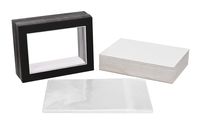 Golden State Art, Acid Free, Pack of 25 5x7 Black Picture Mats Mattes with White Core Bevel Cut for 4x6 Photo + Backing + Bags