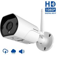 1080P Wireless Security Camera Outdoor, WiFi Camera Bullet Weatherproof Indoor and Outdoor, 2 Way Audio, Support 128G Micro SD Card (not Included), Come with Power Adapter (White)