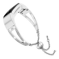 Wearlizer Compatible with Fitbit Alta and Alta hr Bands for Women Bracelet Metal Silver Rose Gold Black Pink Metal Replacement Wrist Band Accessories Straps Bangle (Silver)