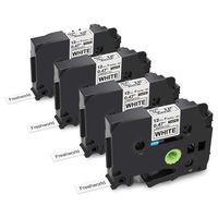 Freshworld Compatible TZ TZe-231 P-Touch Brother Standard 12mm 0.47 Inch Laminated Label Tapes, for Brother PT-H100, PT-D210, PT-H110, PT-D400AD, PT-D600,P-touch CUBE,Black on White,1/2" x 26.2ft, 4P