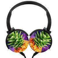 BLTHFun Foldable Stereo Headphone Pineapple Galaxy 3D Printed Wired Portable Headphone