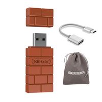 8Bitdo Wireless USB Bluetooth Adapter for Nintendo Switch, Windows, Mac OS, Raspberry Pi, and Switch, Compatible with all 8Bitdo Controllers, with a OTG Cable